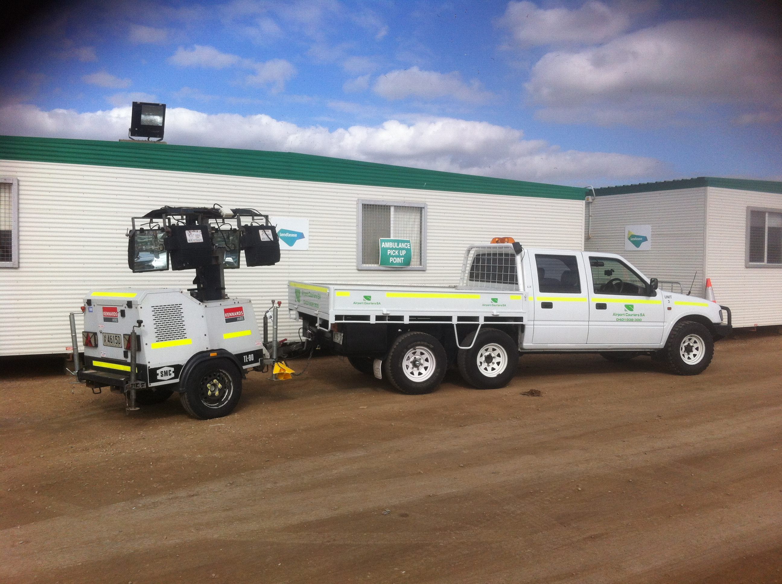 Airport Couriers SA ute and trailer